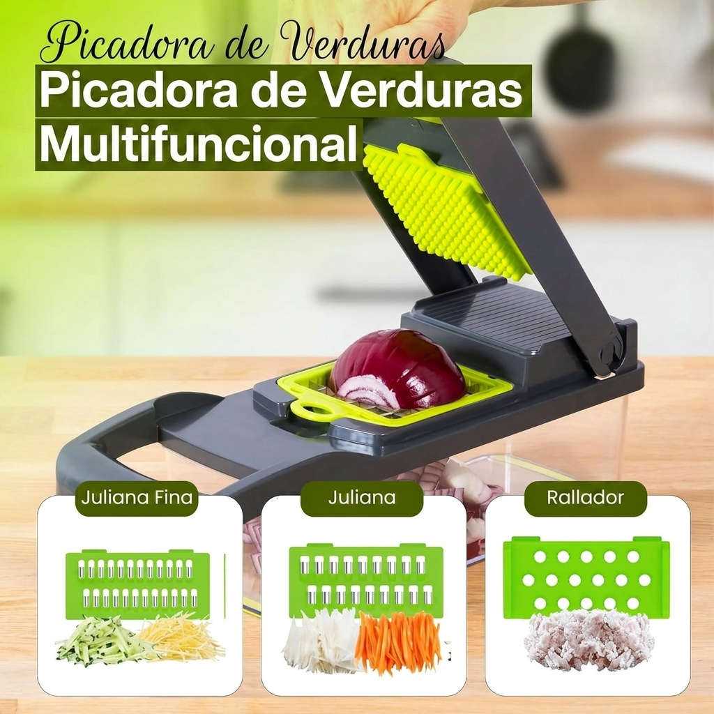 CortaFácil 12 en 1 – El Picador Multifuncional para tu Cocina
