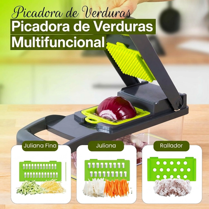 CortaFácil 12 en 1 – El Picador Multifuncional para tu Cocina