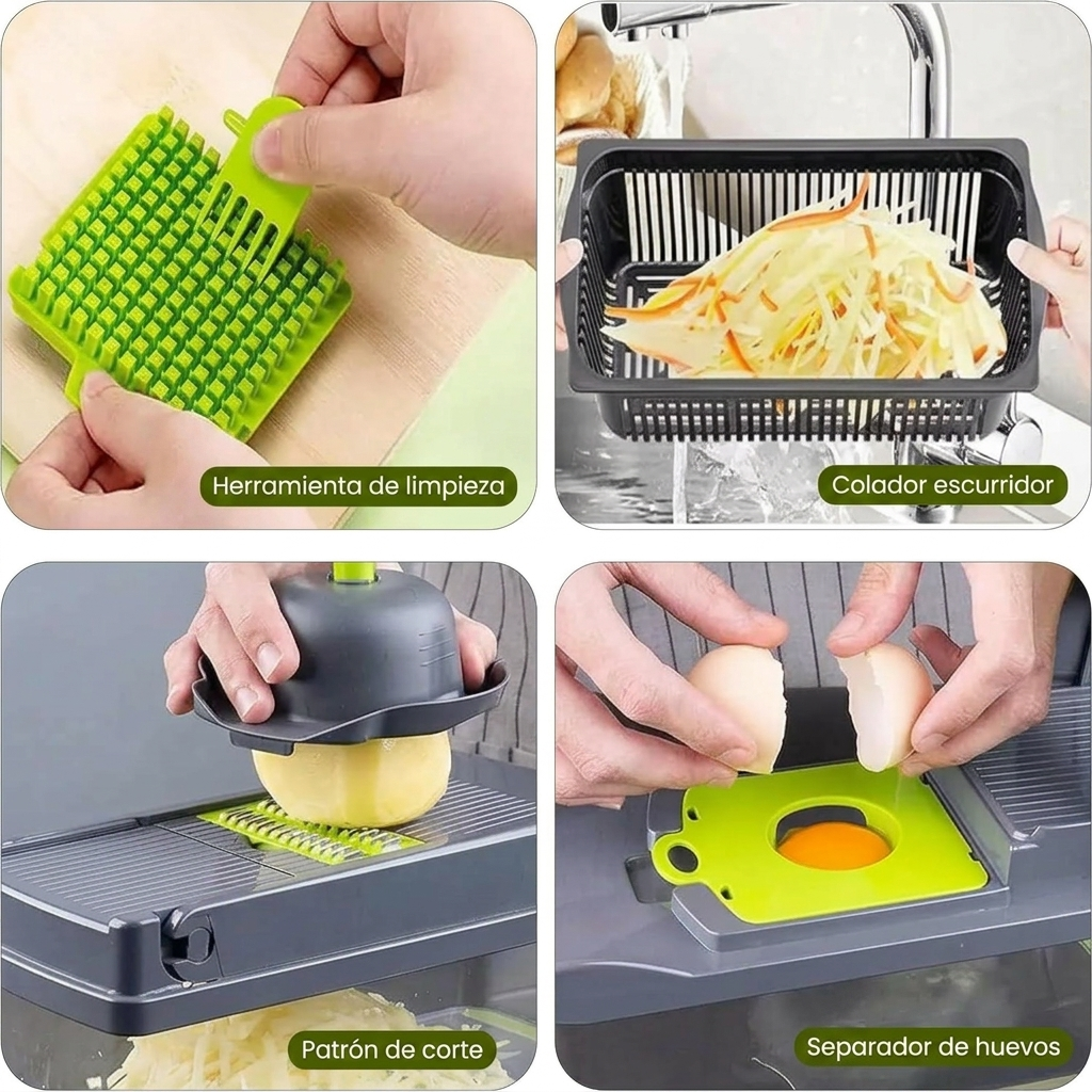 CortaFácil 12 en 1 – El Picador Multifuncional para tu Cocina
