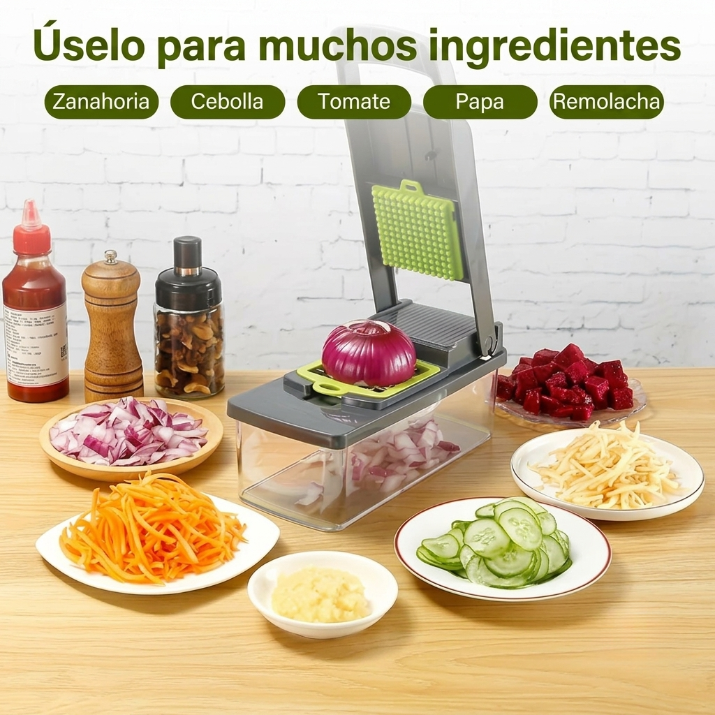 CortaFácil 12 en 1 – El Picador Multifuncional para tu Cocina